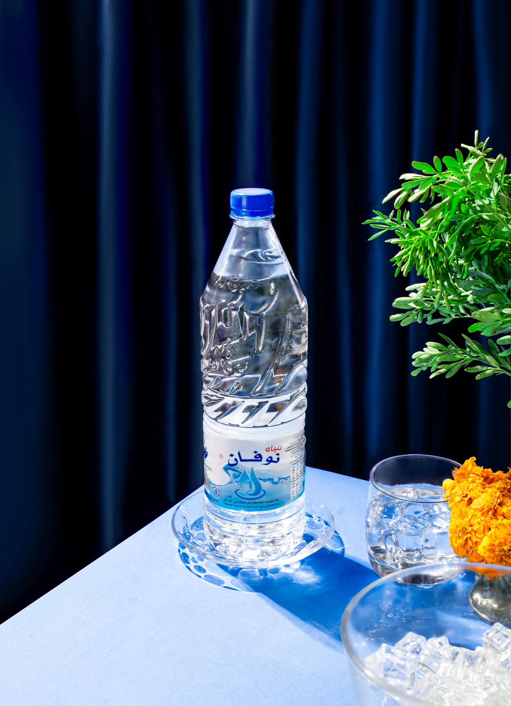 Novan 450ml on a calm blue surface